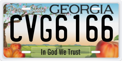 GA license plate CVG6166
