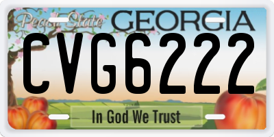 GA license plate CVG6222