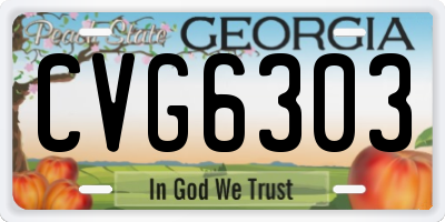 GA license plate CVG6303