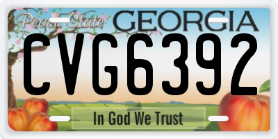 GA license plate CVG6392