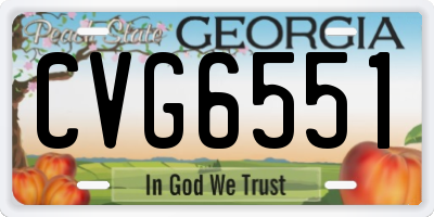 GA license plate CVG6551