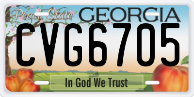GA license plate CVG6705