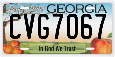 GA license plate CVG7067