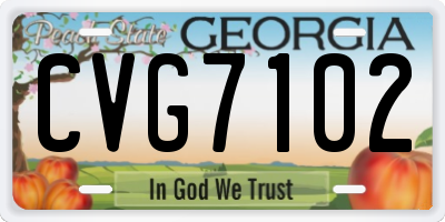 GA license plate CVG7102