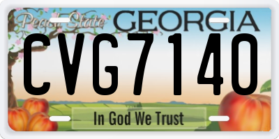 GA license plate CVG7140
