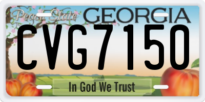 GA license plate CVG7150