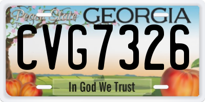 GA license plate CVG7326