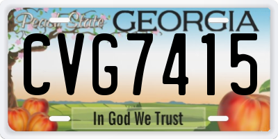 GA license plate CVG7415