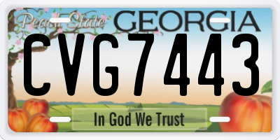 GA license plate CVG7443