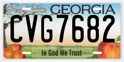 GA license plate CVG7682
