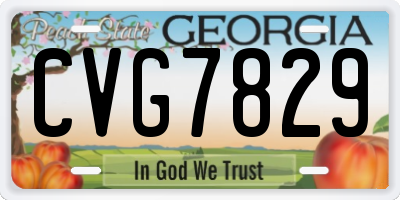 GA license plate CVG7829