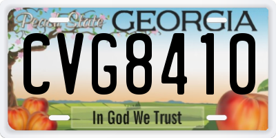 GA license plate CVG8410