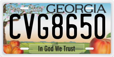 GA license plate CVG8650
