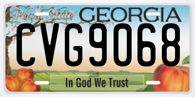 GA license plate CVG9068