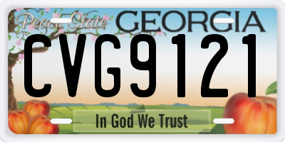 GA license plate CVG9121