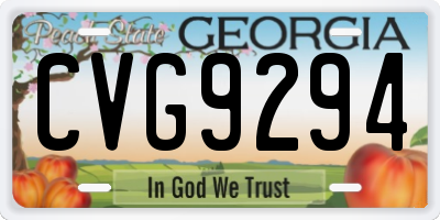 GA license plate CVG9294