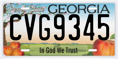 GA license plate CVG9345