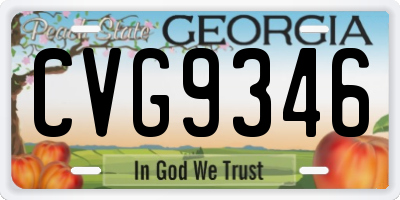 GA license plate CVG9346