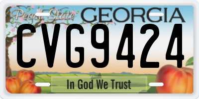 GA license plate CVG9424