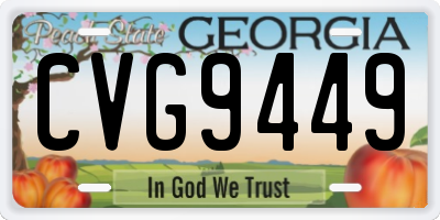 GA license plate CVG9449