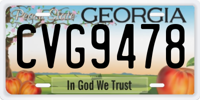 GA license plate CVG9478