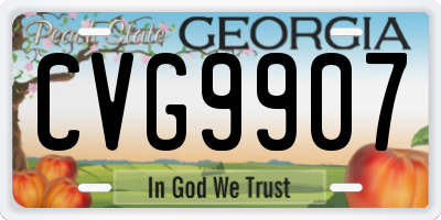 GA license plate CVG9907