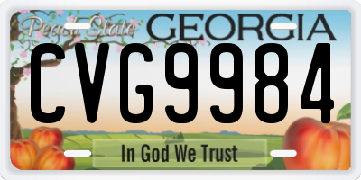 GA license plate CVG9984