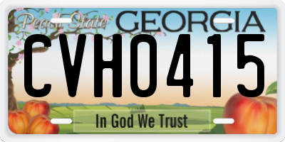 GA license plate CVH0415