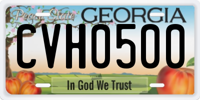 GA license plate CVH0500