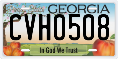 GA license plate CVH0508
