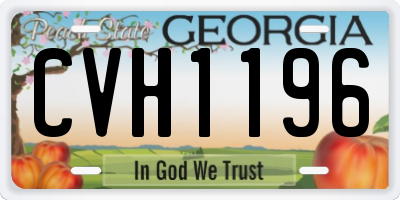 GA license plate CVH1196