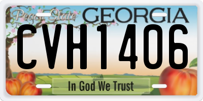 GA license plate CVH1406