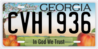 GA license plate CVH1936