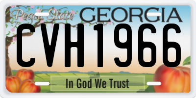 GA license plate CVH1966