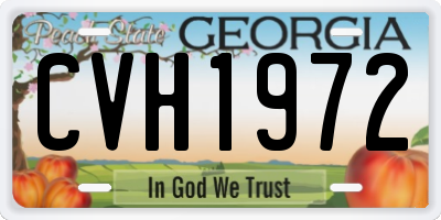 GA license plate CVH1972