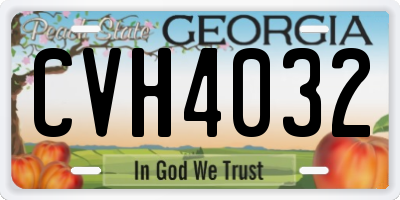GA license plate CVH4032