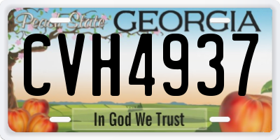 GA license plate CVH4937