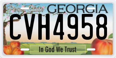 GA license plate CVH4958