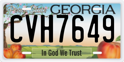 GA license plate CVH7649