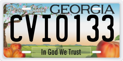 GA license plate CVI0133