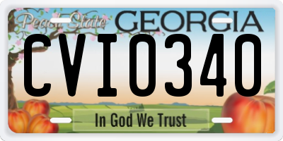 GA license plate CVI0340