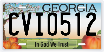 GA license plate CVI0512