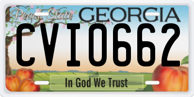 GA license plate CVI0662