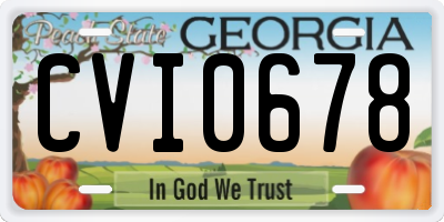 GA license plate CVI0678