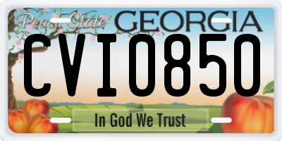 GA license plate CVI0850