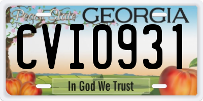 GA license plate CVI0931