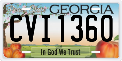 GA license plate CVI1360
