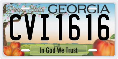 GA license plate CVI1616