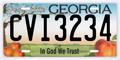 GA license plate CVI3234
