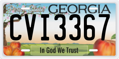 GA license plate CVI3367